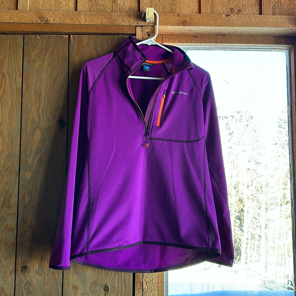 Eddie Bauer purple microgrid fleece